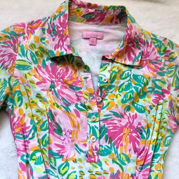 ❌SOLD❌ Lilly Pulitzer floral shirtwaist dress - Picture 3 of 6